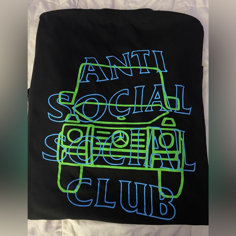 RSVP Black Tee with Blue and Green Graphic